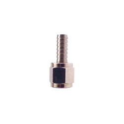 Hose Barb with Nut for Corny Keg Connector (1/4 MFL fitting) - thread 7/16-20 UNF