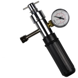 KEG-CEOMAT регулатор за налягане CO2 за капсули 16g - фитинг за ball lock конектор (1/4 MFL / NC),  с манометър KEG-CEOMAT регулатор за налягане CO2 за капсули 16g - фитинг за ball lock конектор (1/4 MFL / NC),  с манометър