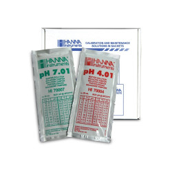Комплект сашета с буферен разтвор pH 4,01 и pH 7,01 - 10 бр (2 вида х 5 бр) х 20 ml - за калибриране на pH-тестер Комплект сашета с буферен разтвор pH 4,01 и pH 7,01 - 10 бр (2 вида х 5 бр) х 20 ml - за калибриране на pH-тестер